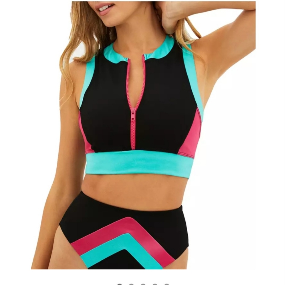 NWT Beach Riot Tidal Colorblock Scuba Sports Bra Size XL